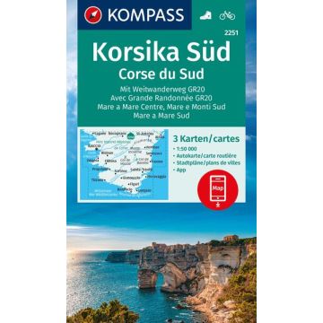 Wanderkarte Kompass 2251 Korsika Süd 1:50 000 