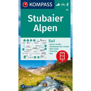Wanderkarte Kompass 83 Stubaier Alpen...1:50 000