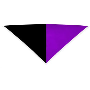 Halstuch schwarz/violett Rand weiss 2 cm