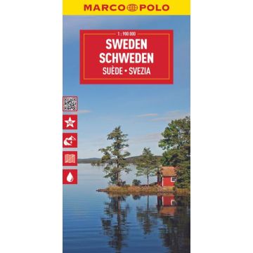 Carte routière Suède 1:900 000 / Marco Polo