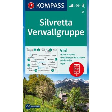 Wanderkarte Kompass 41 Silvretta Verwallgruppe