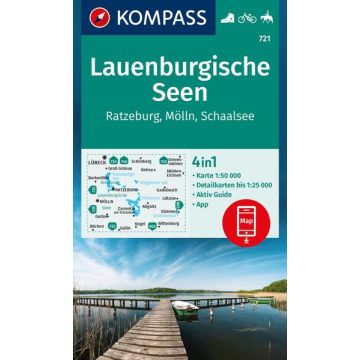 Wanderkarte Kompass 721 Lauenburgische Seen