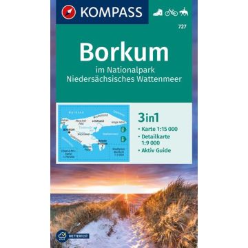 Wanderkarte Kompass 727 Borkum 1:15 000