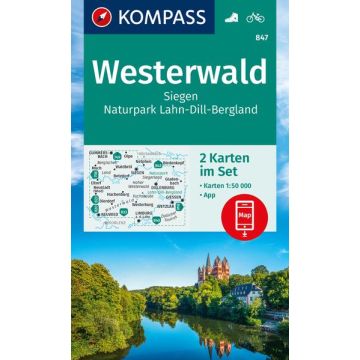 Wanderkarte Kompass 847 Westerwald 1:50 000 (2 Karten im Set)
