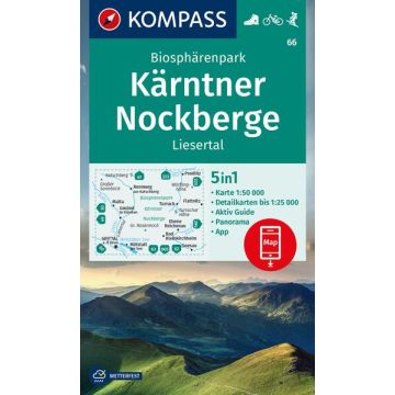 Wanderkarte Kompass 66 Kärntner Nockberge 1:50 000