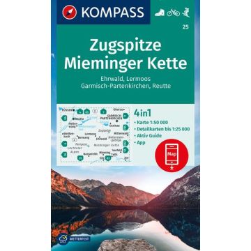 Wanderkarte Kompass 25 Zugspitze Mieminger Kette