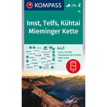 Wanderkarte Kompass 35 Imst Telfs Kühtai Mieminger