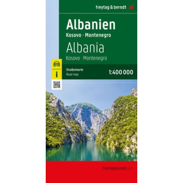 Carte routière Albanie Kosovo Monténégro 1:400 000 / Freytag & Berndt