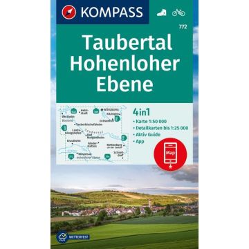 Wanderkarte Kompass 772 Taubertal Hohenloher Ebene