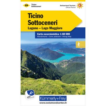 Carte pédestre 29 Ticino Sottoceneri 1:60 000 / Kümmerly & Frey