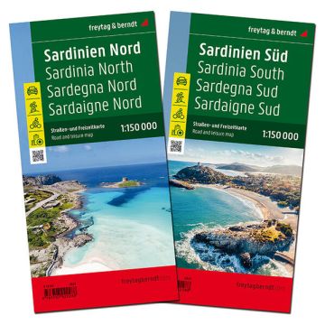 Carte routière Sardaigne Nord & Sud 1:150 000 / Freytag & Berndt Kartenset