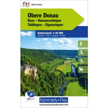 Carte de randonnée Obere Donau 1:35 000 / Kümmerly & Frey Outdoorkarte 53