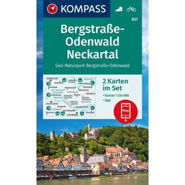 Wanderkarte Kompass 827 Bergstrasse Odenwald