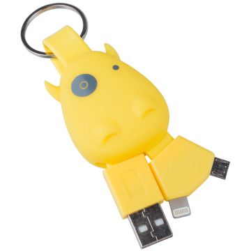 Schlüsselanhänger Mobiles Ladekabel USB auf Lightning & Mikro USB