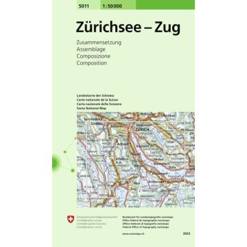 5011 Zürichsee - Zug 1:50 000 / Swisstopo
