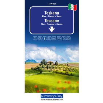Carte routière Italie 08 Toscane 1:200 000 / Kümmerly & Frey