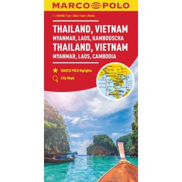 Strassenkarte Thailand Vietnam Laos Kambodscha 1:2,5 Mio. / Marco Polo