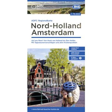 Velokarte ADFC Nord-Holland Amsterdam 1:75 000 / BVA