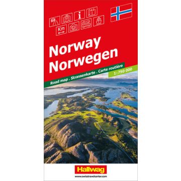 Carte routière Norvège 1:750 000 / Hallwag