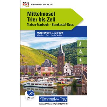 Carte de randonnée Mittelmosel Trier - Zell 1:35 000 / Kümmerly & Frey Outdoorkarte 22