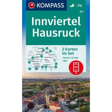 Wanderkarte Kompass 201 Innviertel Hausruck 1:50 000 (2 Karten im Set)