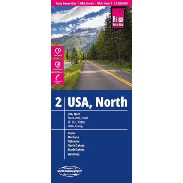 Carte routière États-Unis Nord 1:1 250 000 / Reise Know-How