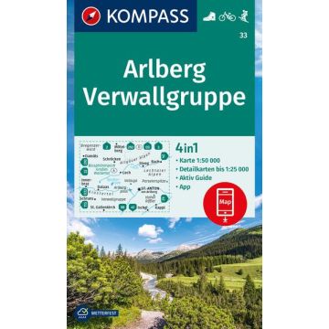 Wanderkarte Kompass 33 Arlberg Verwallgruppe