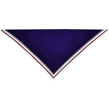 Halstuch marine mit 3 Ränder 1cm grenat/weiss/grau