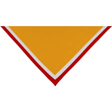 Foulard orange av. 2 bords rouge/blanc 1 cm
