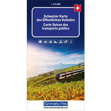 Carte Suisse des transports publics 1:275 000 / Kümmerly & Frey