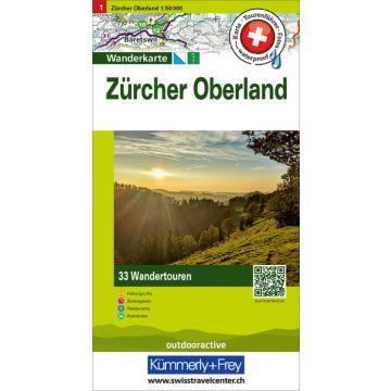 Carte de randonnée Zürcher Oberland 1:50 000 / Hallwag 1