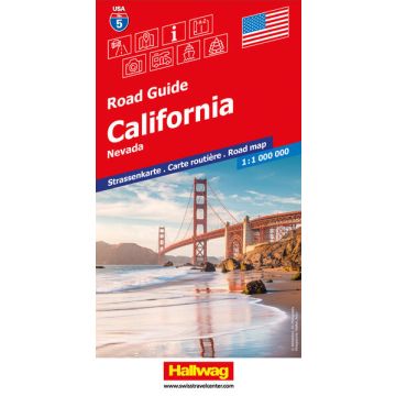Strassenkarte California Nevada 1:1 Mio. Road Guide USA 5 / Hallwag