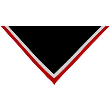 Foulard noir av. 2 bords rouge/blanc 1cm