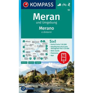 Wanderkarte Kompass 53 Meran & Umgebung 1:50 000