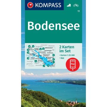 Wanderkarte Kompass 11 Bodensee 1:35 000 (2 Karten im Set)