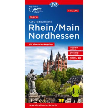 Velokarte ADFC 16 Rhein Main Nordhessen  1:150 000 / BVA