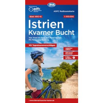 Velokarte ADFC KRO-IS Istrien Kvarner Bucht 1:100 000