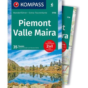 Wanderführer Piemont Valle Maira mit Wanderkarte / Kompass