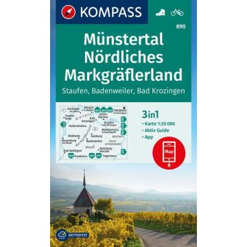 Wanderkarte Kompass 890 Münstertal Nördl. Markgräflerland 1:50 000