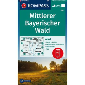Wanderkarte Kompass 196 Mittlerer Bayerischer Wald 1:50 000