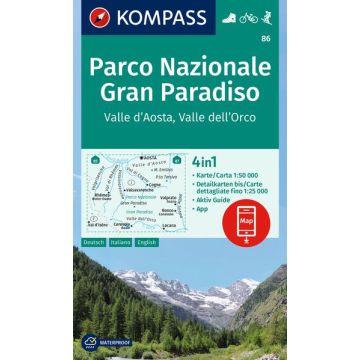 Wanderkarte Kompass 86 Parco Nazionale Gran Paradiso 1:50 000