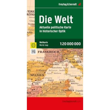 Weltkarte im antiken Stil 1:20 Mio. / Freytag & Berndt