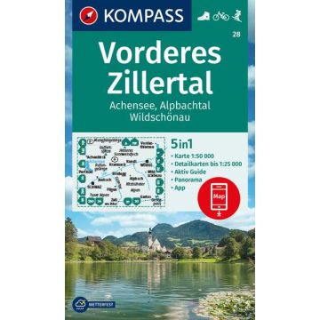 Wanderkarte Kompass 28 Vorderes Zillertal 1:50 000