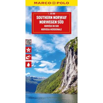 Carte routière Norvège du Sud 1:325 000 / Marco Polo