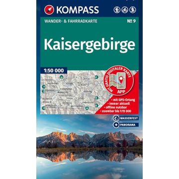 Wanderkarte Kompass 9 Kaisergebirge 1:50 000