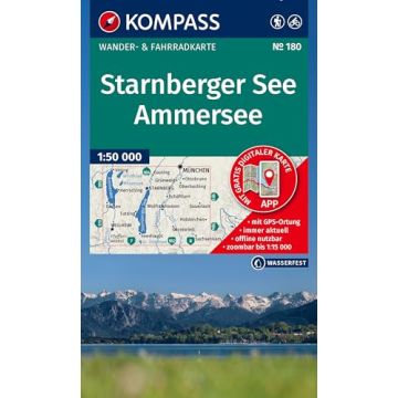 Wanderkarte Kompass 180 Starnberger See Ammersee