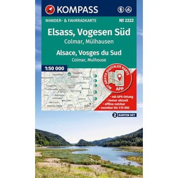 Wanderkarte Kompass 2222 Elsass Vogesen Süd 1:50 000 (2 Karten im Set)