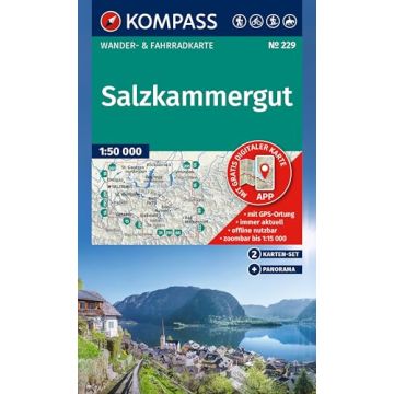 Wanderkarte Kompass 229 Salzkammergut 1:50 000 (2 Karten im Set)