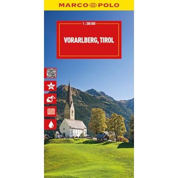 Carte routière Vorarlberg Tyrol 1:200 000 / Marco Polo Autriche 3
