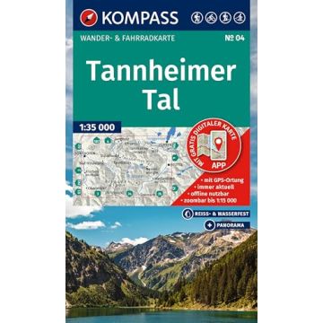 Wanderkarte Kompass 04 Tannheimer Tal 1:35 000